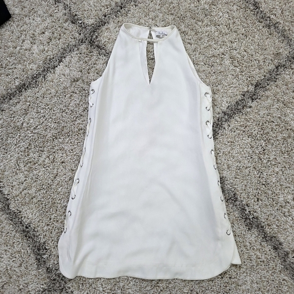 Parker Riviera Side Lace Up Dress Sleeveless Pearl Ivory - Picture 4 of 8